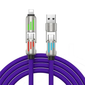 4 in 1 Fast Charging Silicone Cable Data Transfer
