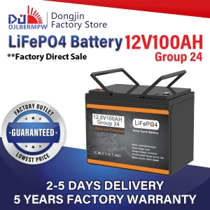 DJLBERMPW 12V 100Ah Group 24 LiFePO4 Battery